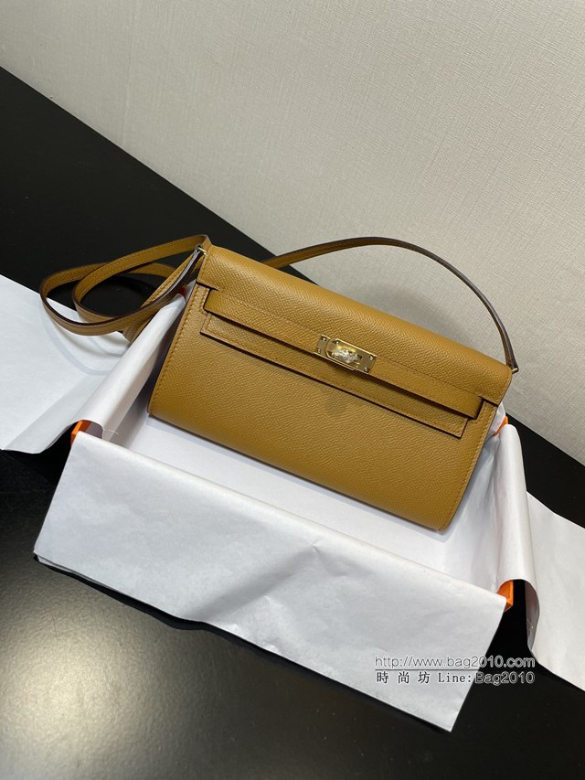 Hermes女包 愛馬仕Kelly woc小挎包 芝麻色epsom皮凱麗斜挎包  tdh2338